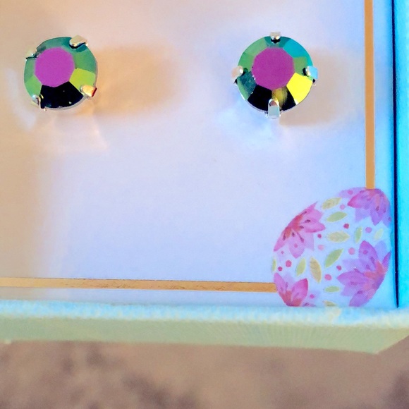 Gorgeous Teal Peacock Crystal Earrings